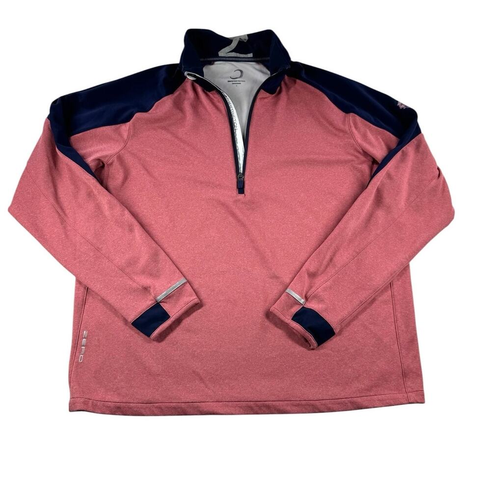 Zero Restriction Z425 Lightweight Quarter Zip Mens L Red Navy Performance Golf